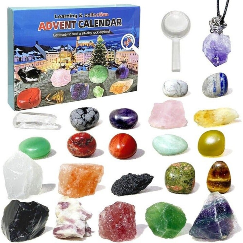 Advent Calendar 2023-24 Days of Rocks, Christmas Countdown Calendar, Minerals, G